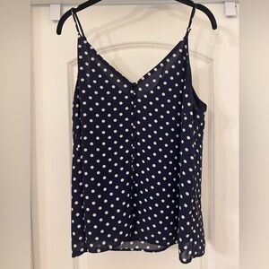 Sophie Rue Navy and White Polka Dot Top